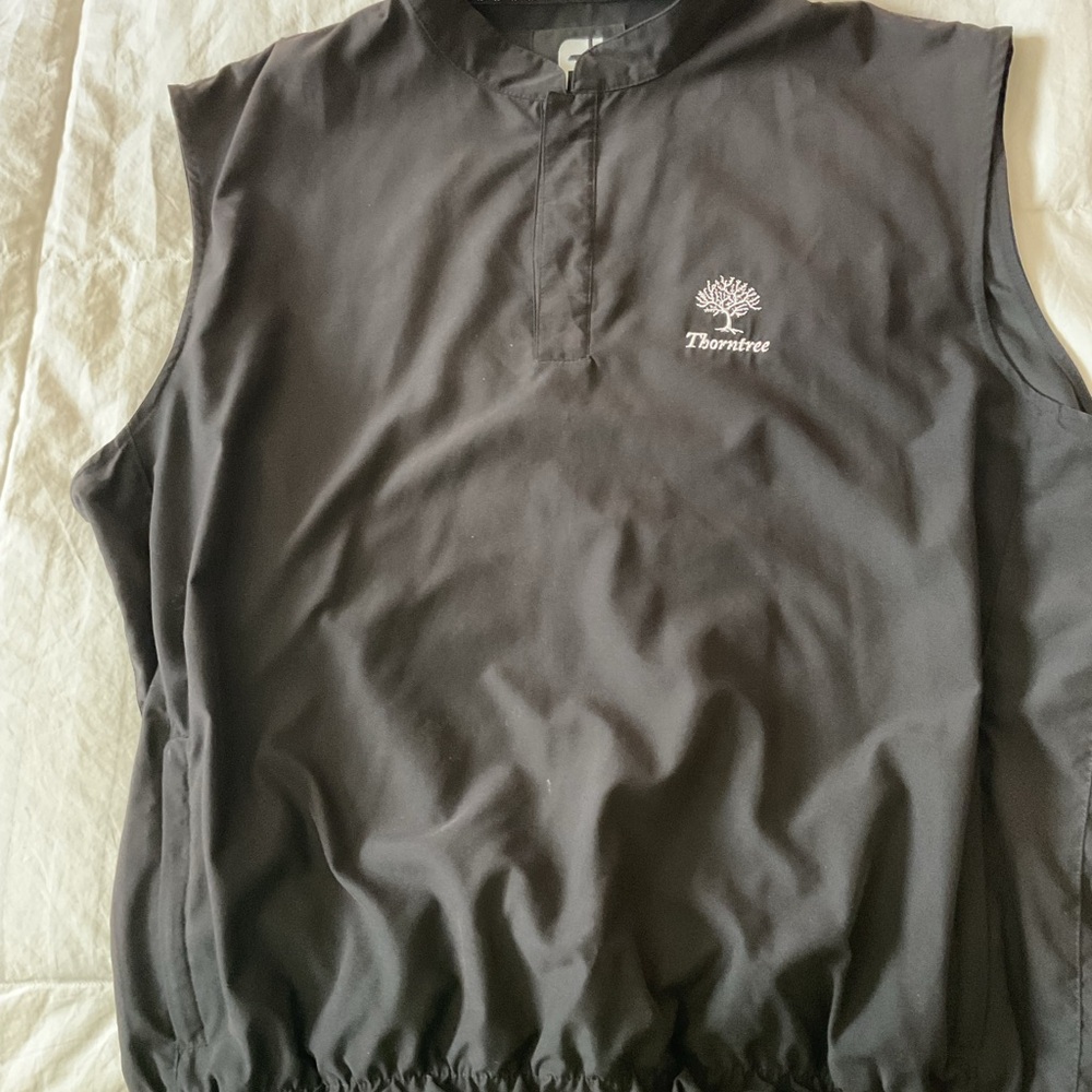Black Sleeveless Top with Embroidered Logo